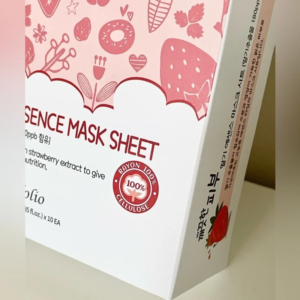 Esfolio Strawberry Essence Face Mask Sheet Moisturizing Facial Treatment - Picture 9 of 12
